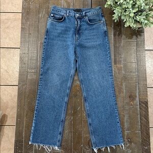 ASOS DESIGN Raw Hem Slim Straight Cropped Jeans 28x24 (Altered)